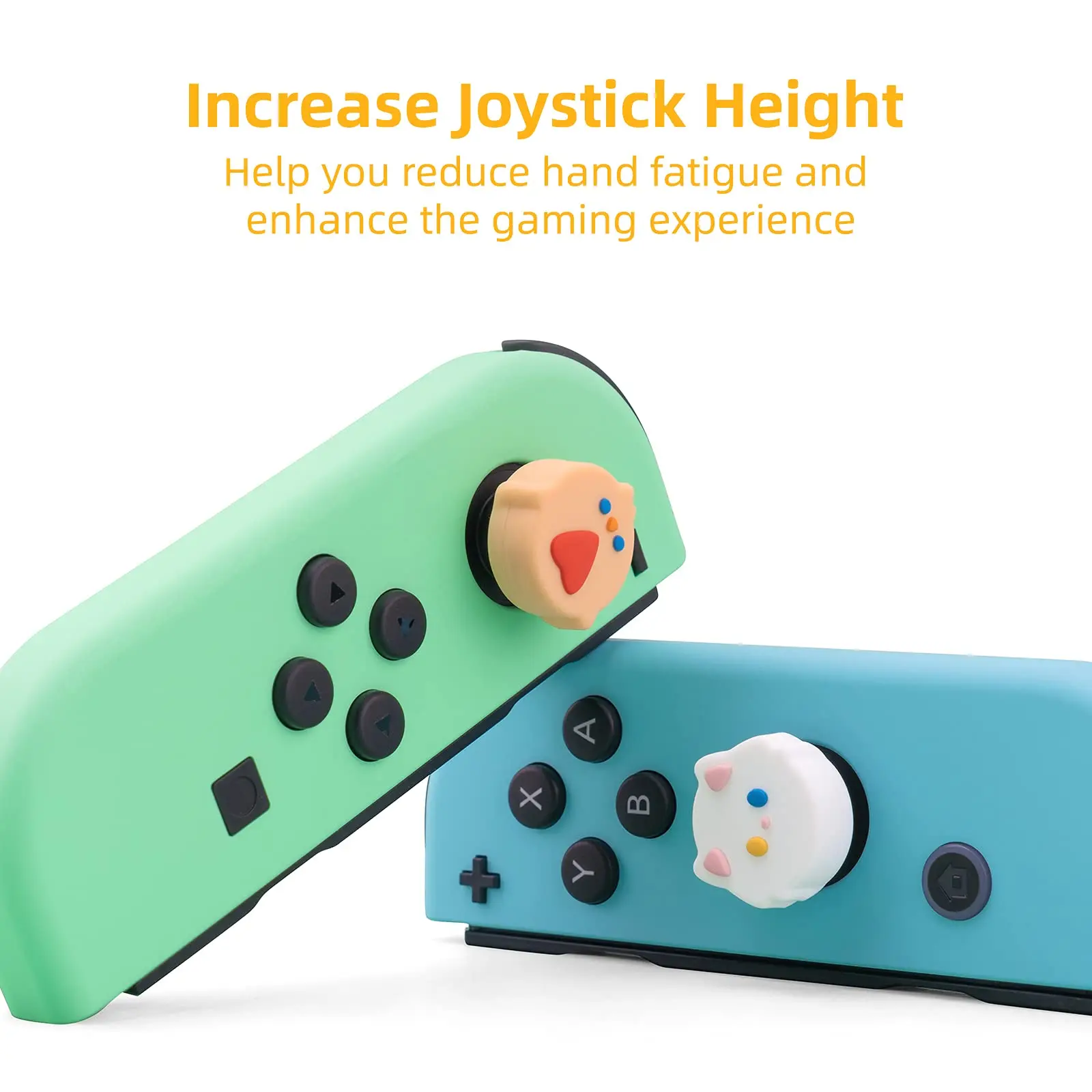 GeekShare-Jolis capuchons de pouce jetables et chat, housse de manette en silicone souple, compatible avec Nintendo Switch, OLED, Switch Lite, 4 pièces