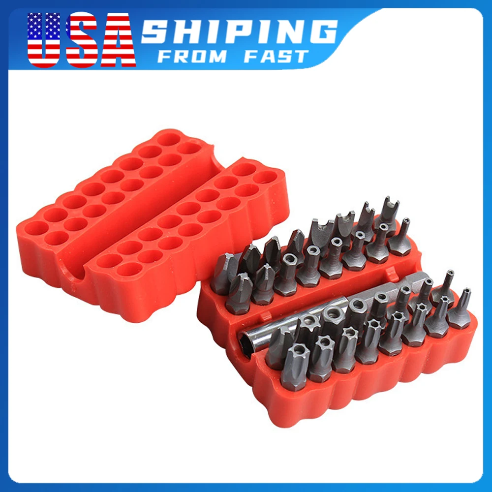 

Профессиональный набор бит безопасности, 33 шт., многофункциональные отвертки с защитой от несанкционированного доступа и магнитным держателем бит, необходимые инструменты для дома