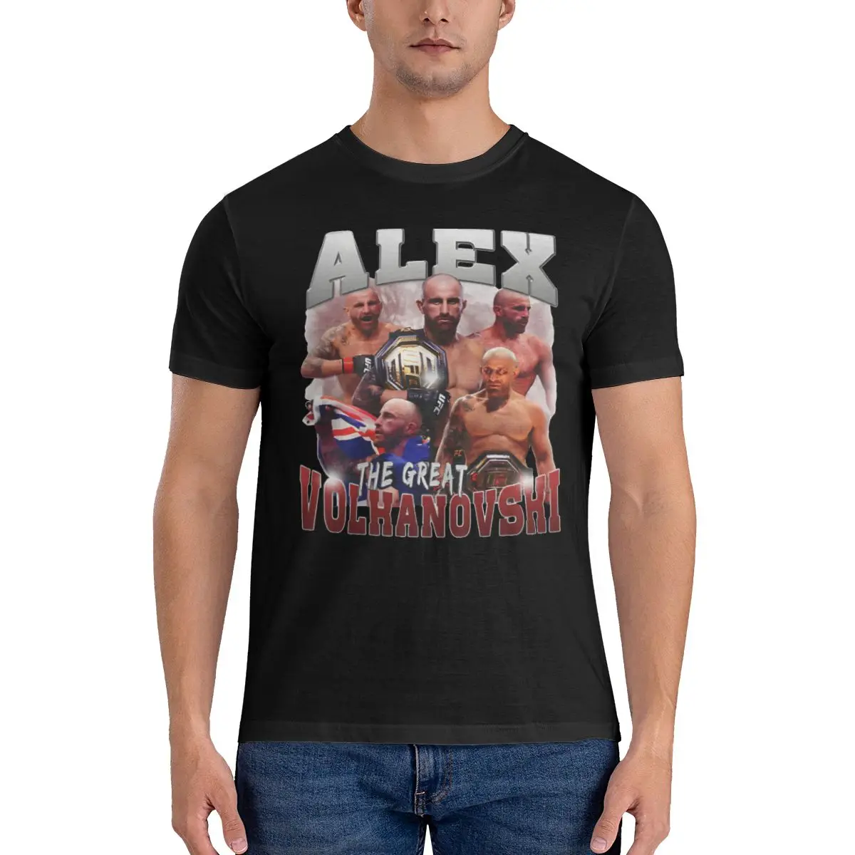 Volkanovski T Shirt Men's Cotton Novelty T-Shirt Crew Neck Alexander Volkanovski Combat Tees Short Sleeve Clothing Gift Idea