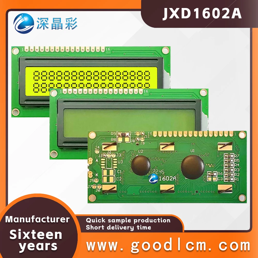 1602a 2X16 Lcd Display 16X02 I2c Lcd Module Hd44780 Drive Meerdere Modus Kleuren Zijn Beschikbaar 5.0V Of 3.3V Power Stn Geel