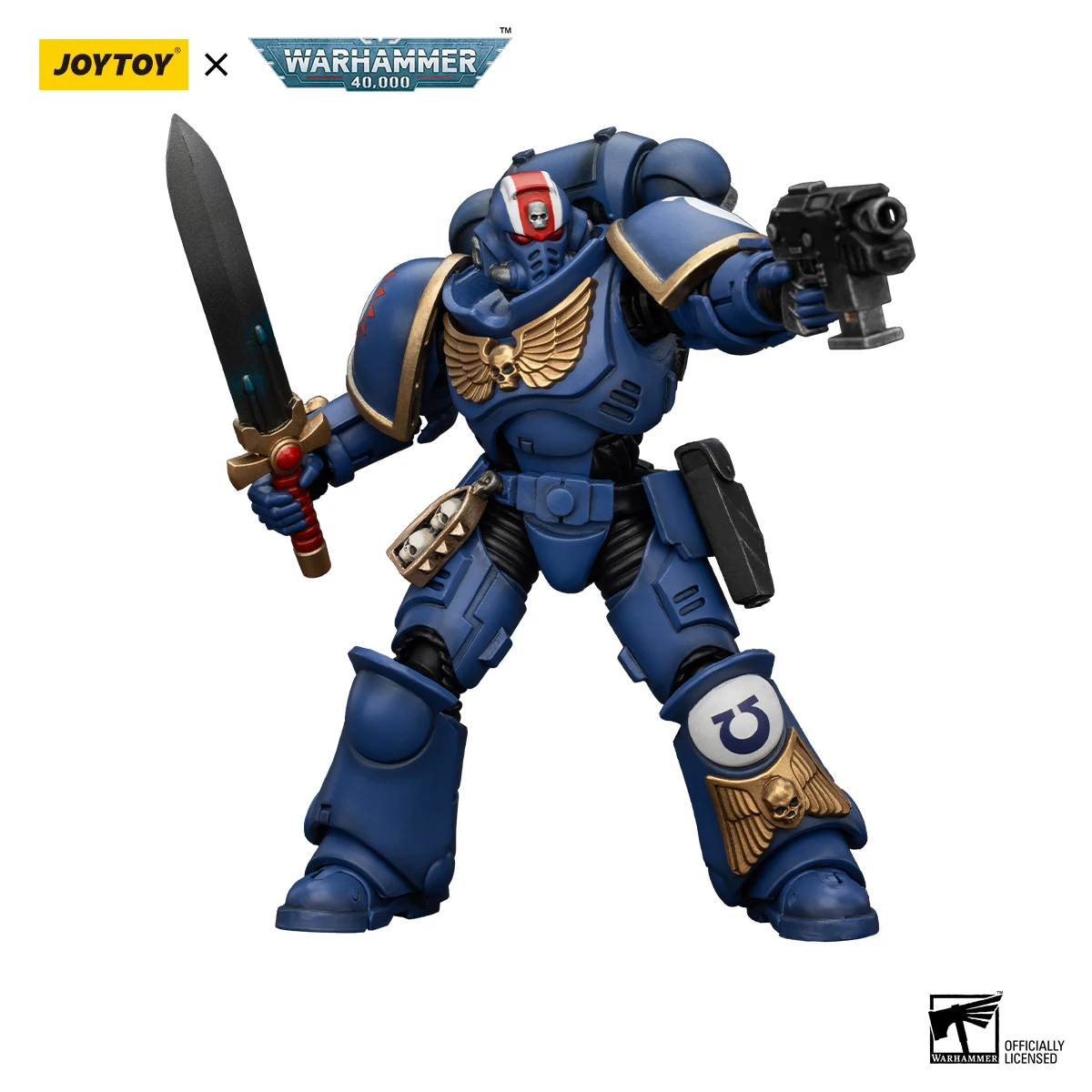 [EN STOCK] JOYTOY Warhammer 40K 1/18 figurine Ultramarines héros du chapitre Primaris lieutenant Erastus jouets modèle