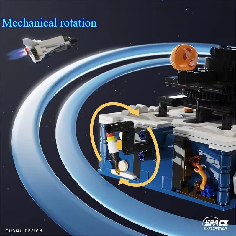 Universo rotativo sistema solar conjuntos de luz blocos de construção sol terra modelo espaço série ciência aprendizagem tijolos brinquedo criança meninos presente