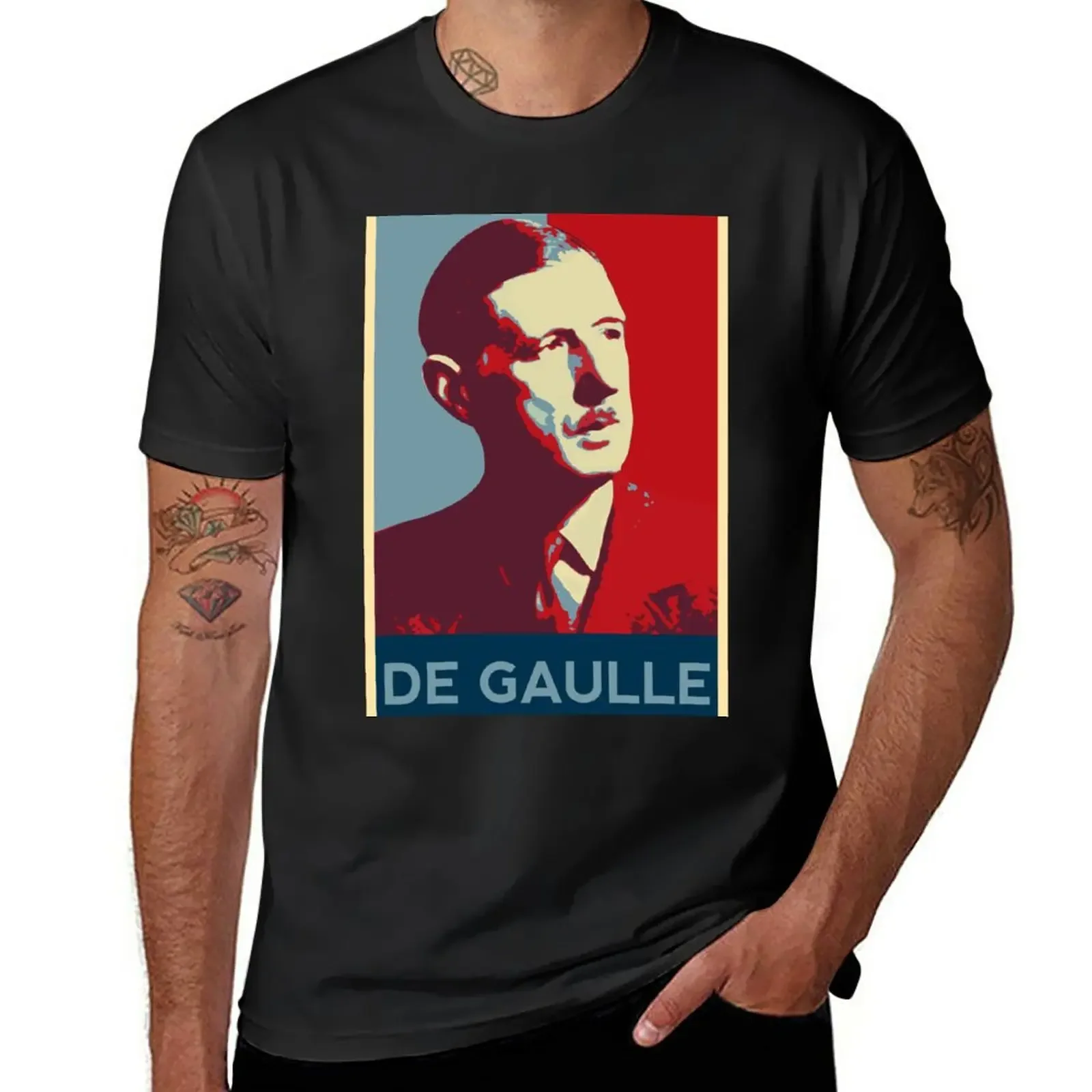 

New Charles de Gaulle poster T-Shirt oversized t shirt cat shirts funny t shirt men graphic t shirts