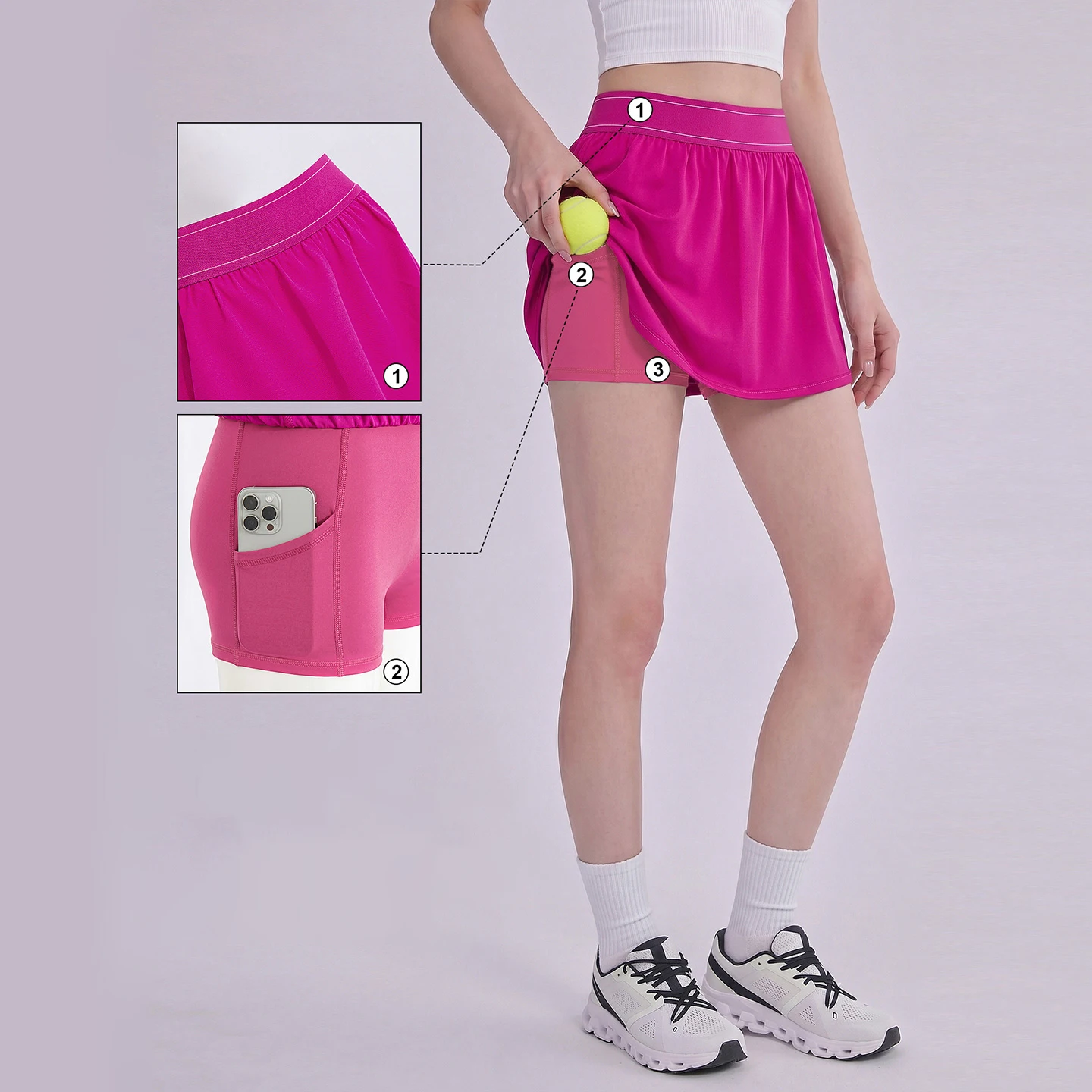 Yoga Shorts Women Fitness Elastic Running Workout Short skirt For Ladies Gym Sport Shorts Fitness Sportwear 2in1 Short
