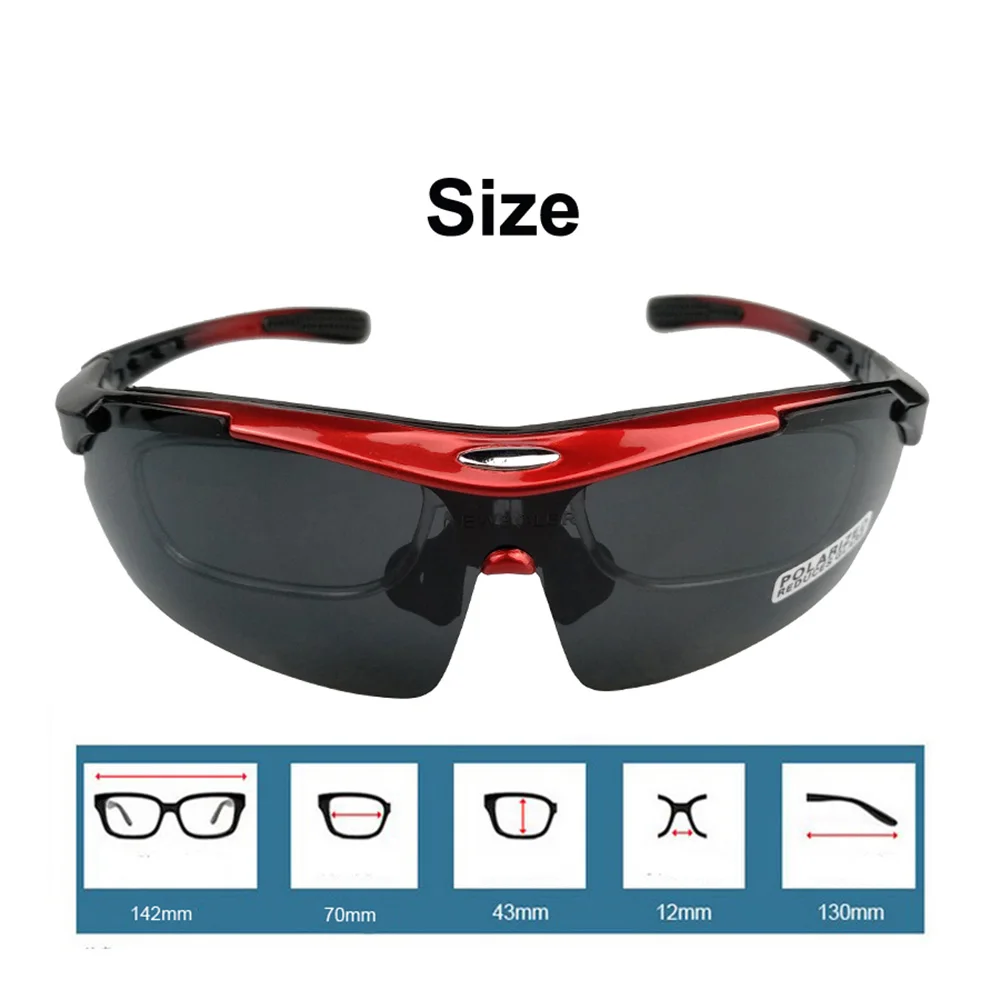 5 Lens Set Polarized Cycling Sun Glasses Outdoor Sports Bicycle Glasses Men Women Bike Sunglasses Goggles for Cycling Drive