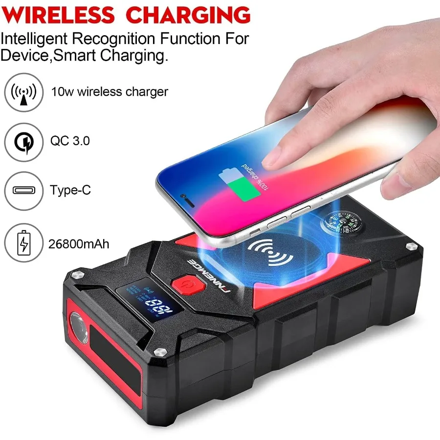 سيارة الانتقال كاتب 6000A الذروة 26800mAh 12V بطارية الداعم لجميع الغاز حتى 10.0L محركات الديزل التي تتميز بشحن USB سريع #2