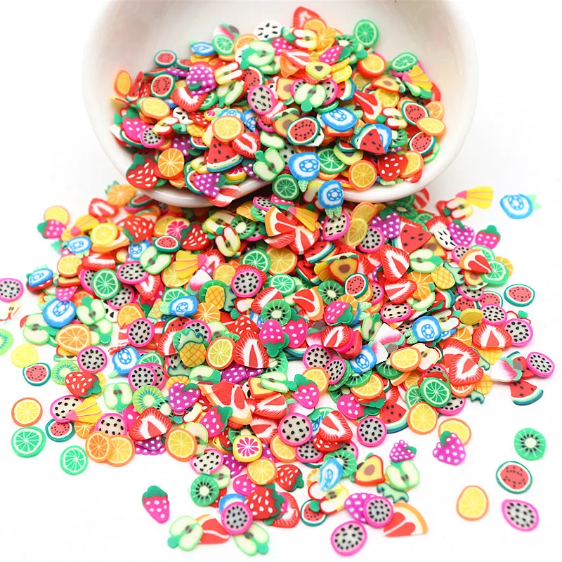 10-20g 3-7mm Polymer Hot Clay Simulation Animal Fruit Soft Pottery Sliced Patch Craft DIY Slime Clay Filled Decorative Material