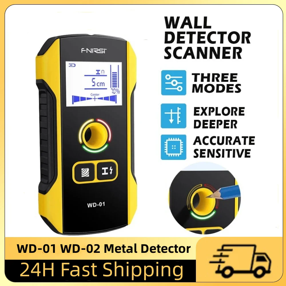 

FNIRSI WD-01 WD-02 Metal Detector Wall Scanner with Newly Designed Positioning Hole for AC Live Cable Wires Metal Wood Stud Find