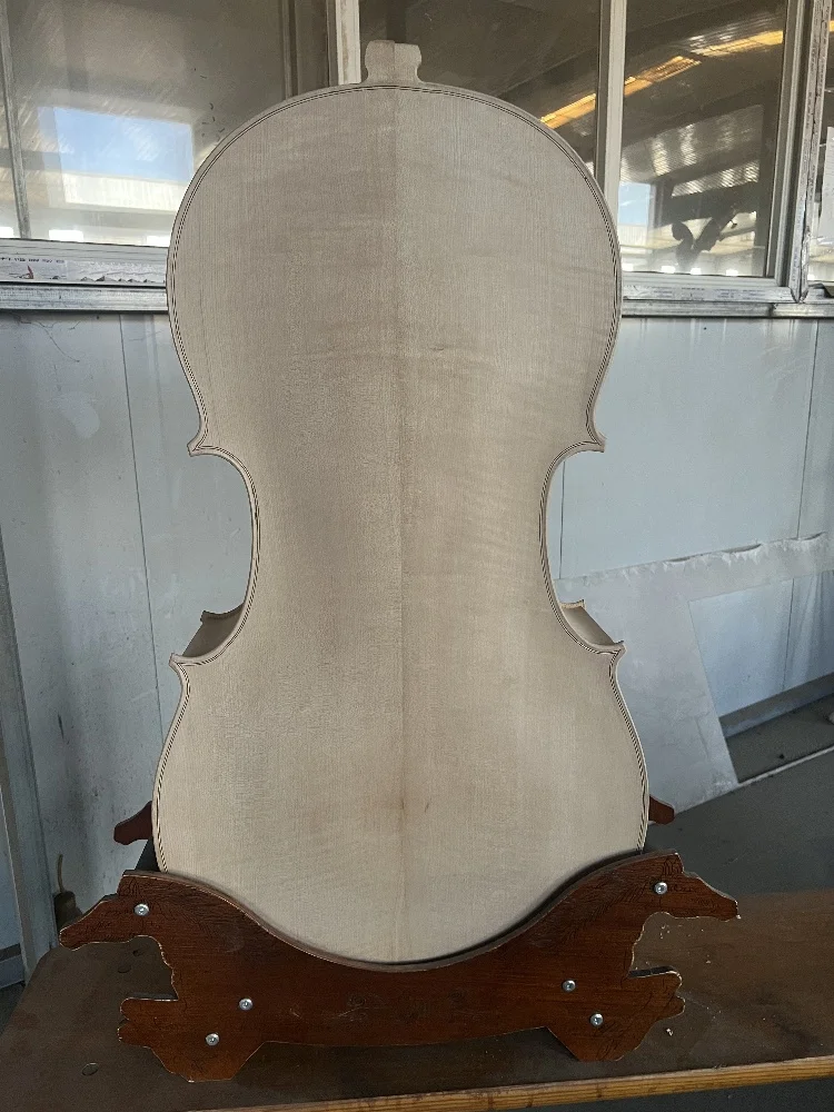 

Factory self sold 4/4 handmade tiger patterned white cello, semi-finished maple cello, self-produced and self sold