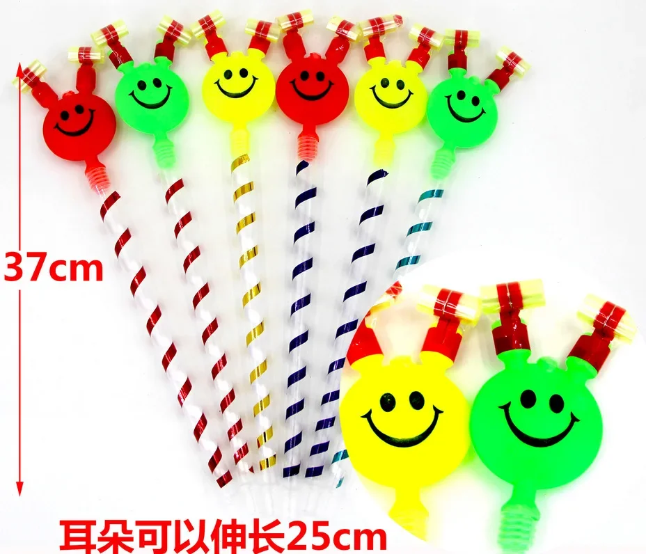 40PCS  Big smiley face, dragon whistle, rolling children's toys, clown party, party cheering props