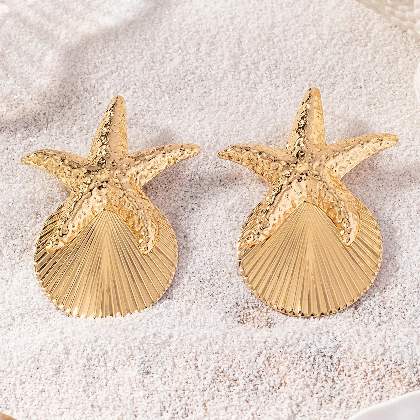 Drop Earring for Women Starfish Shells Retro Fashion Beach Vacation Temperament Girls Metal Ear Accessories Gifts