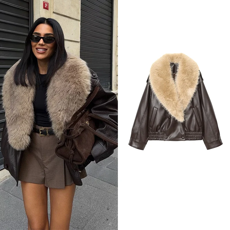 

2025 Winter New Women's Coats & Jackets Fashion Fur Collar Elegant Warm Loose Women's Parkas Chic Youth Travel Street Jackets