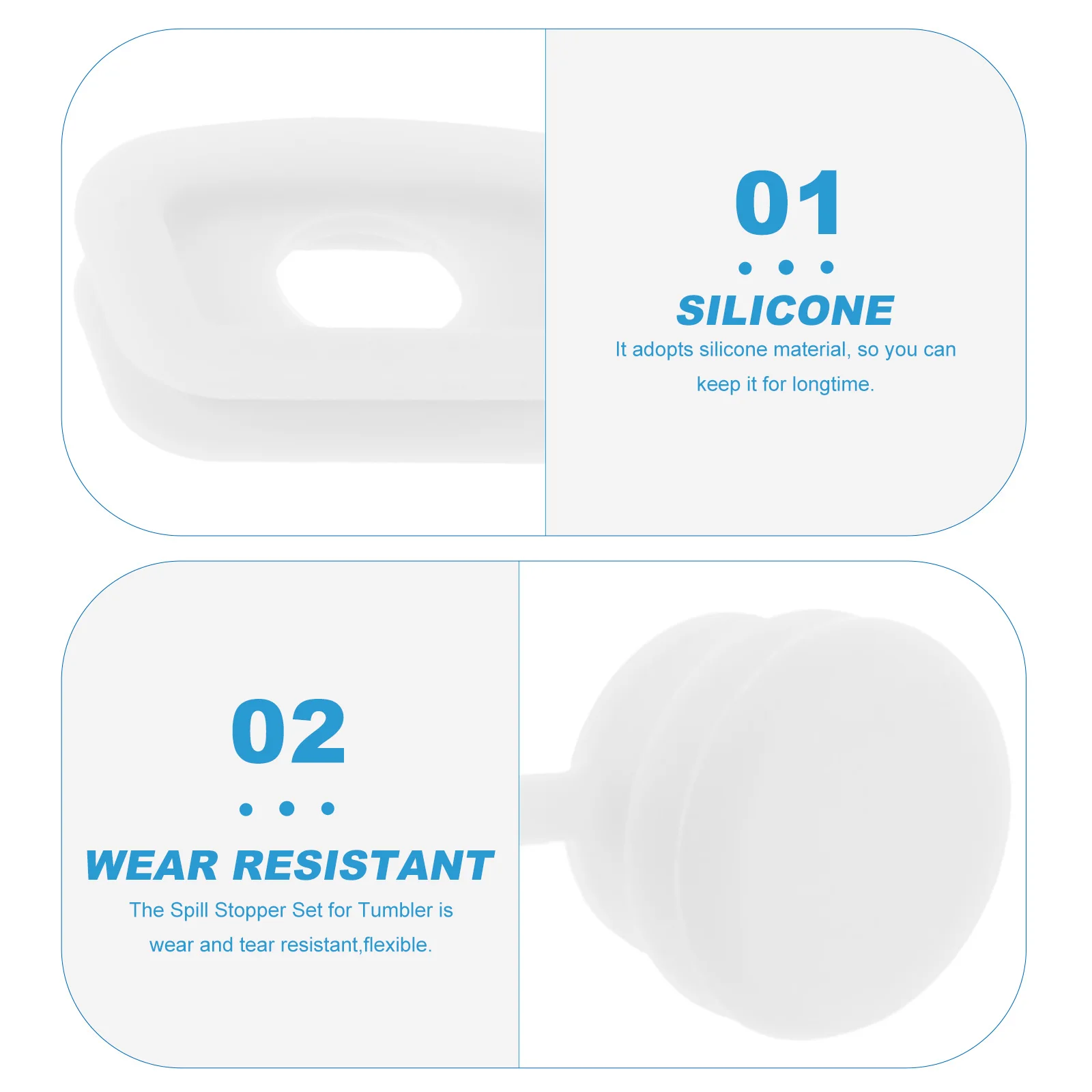 

1 Set Spill Stopper For Tumbler Silicone Leak Proof Stoppers Reusable Belly Bottle Accessories Waterproof Cap For Travel