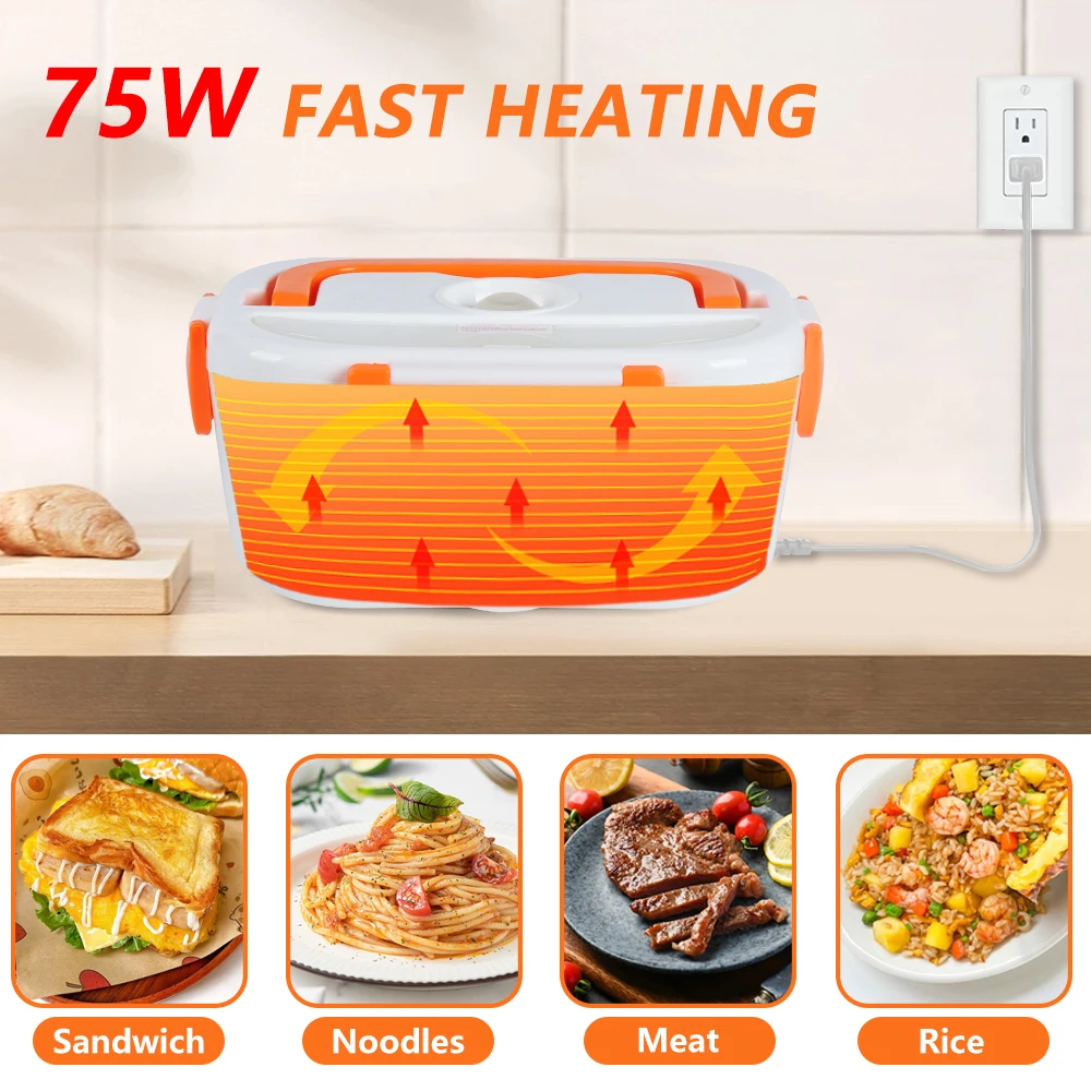 B10-0850 Best Seller Products On Amz Home Use Plastic Heating Bento Lunch Box Electric Lunch Box With Spoon