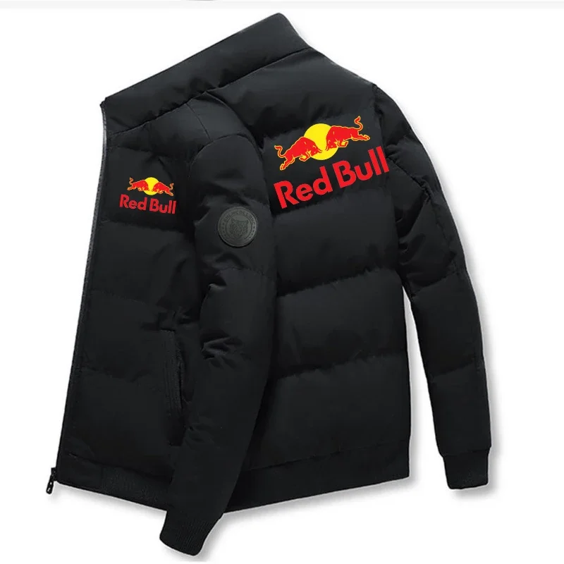 

Red Bull 2025 New thick jacket, warm cotton-padded jacket, winter casual sports down jacket, stand-up collar windproof jacket