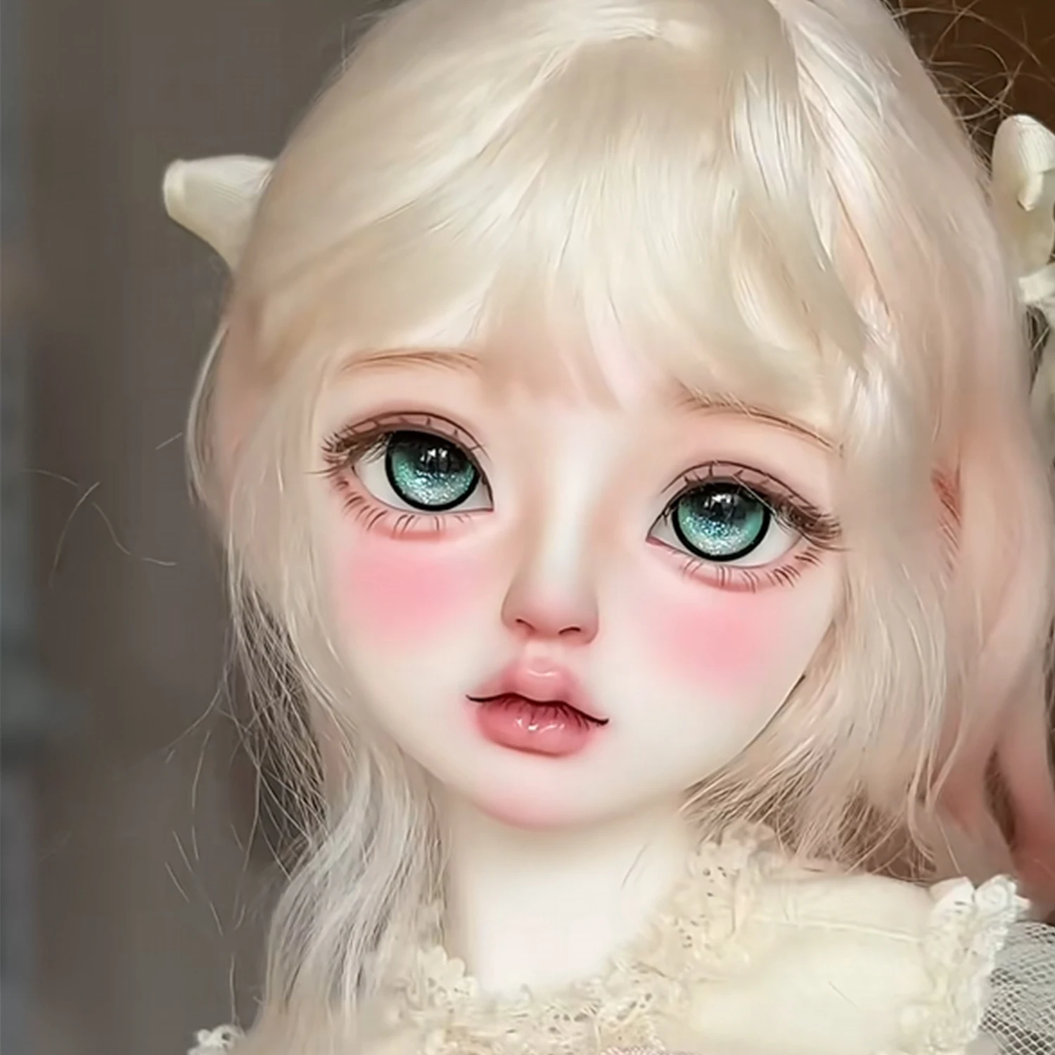 

BJD Doll Migua 1/4 Unclothed Body Head Sculpt Resin Ball Jointed Doll Pouty Lips Elegant Lady Face Youthful Big Eyes