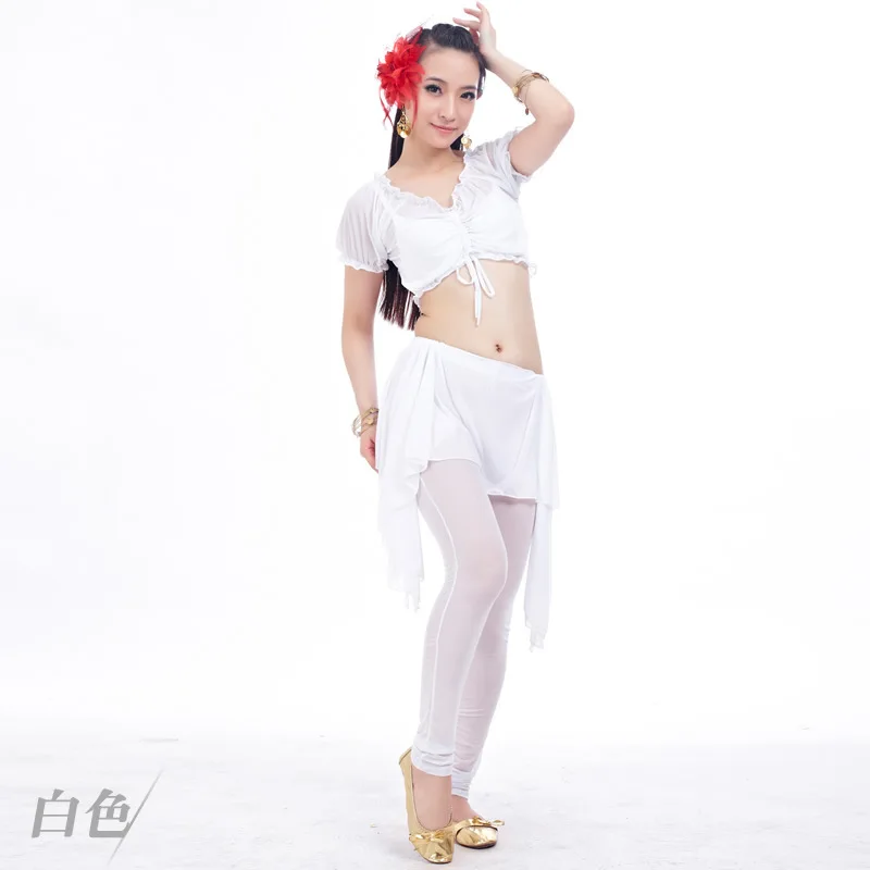 맞춤형 투명 레그 시닝 팬츠 세트 벨리댄스 의상 운동복 세트 허리 액세서리