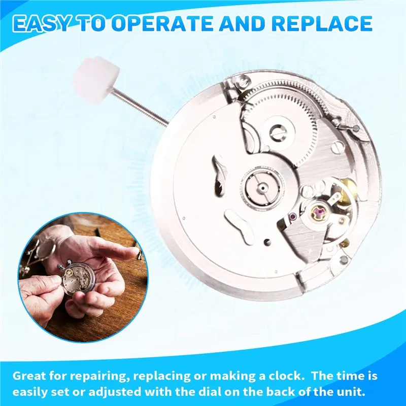 DT39 NH36 Automatic Mechanical Movement Replacement, 24 Jewels, Date for at 3 O'Clock, for Watch Mod, High Accuracy, NH36A