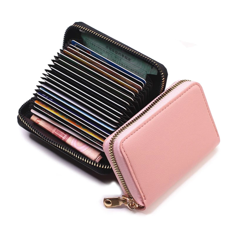 Business Card Holder Wallet Women/men Black/pink/purple/blue/yellow/gray/red Bank/ID/Credit Card Holder 20 Bits Card Wallet Case