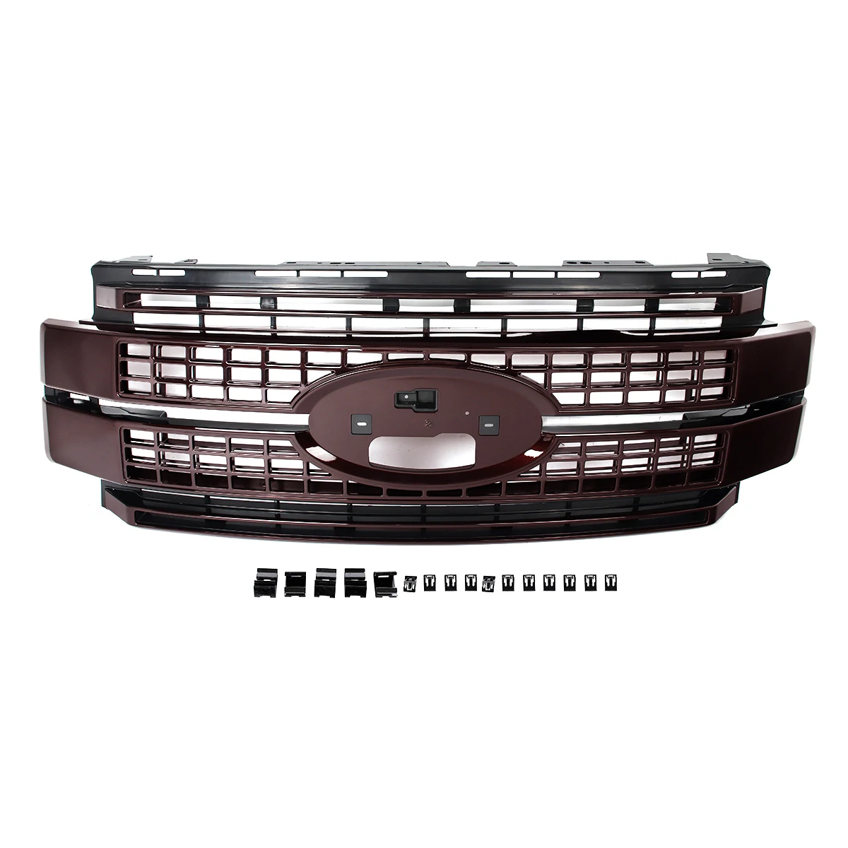 Magma Red Upper Replacement Front Bumper Racing Grills Grille For Ford F250 F350 F450 Super Duty Hood Mesh SAIQINGSP