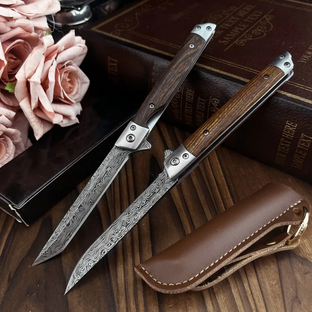 

Lightweight Pocket Folding Tool 5Cr13Mov Steel with Patterned Texture Wood Handle Unboxing Fishing Cutting Rescue Utility Tool