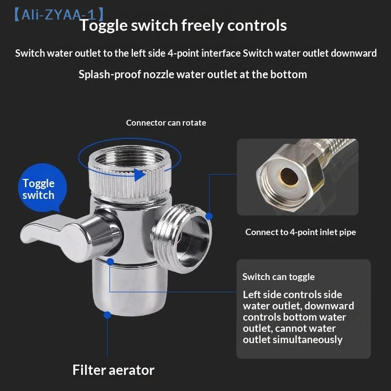 Faucet Adapter Kitchen Sink Splitter Diverter Valve Water Tap Connector For Toilet Shower Bathroom Kitchen【ZYAA-1】