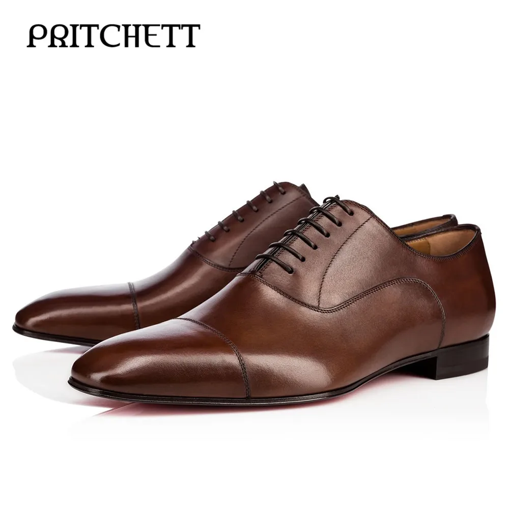 Brown Lace-Up Formal Leather Shoes Square Toe High Quality Business Gentleman Leather Shoes Large Size Casual Men's Shoes