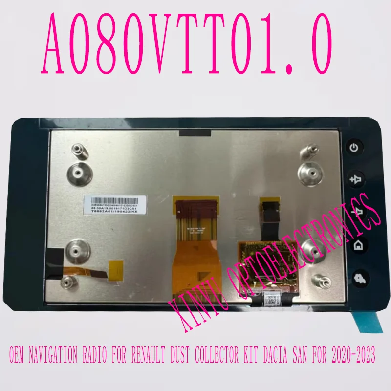 A080VTT01.0 A080VTT01 0 LCD Screen Display Panel For Replacemen OEM Navigation radio For 2020-2023 Renault DUSTER Set DACIA SAN