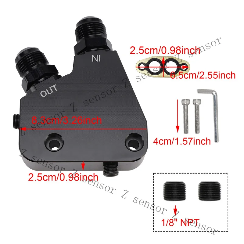 Z+ Engine Oil Cooler Adapter Kit For Corvette GM LS LS1 LS2 LS3 LS6 05-19 (5-Pack)