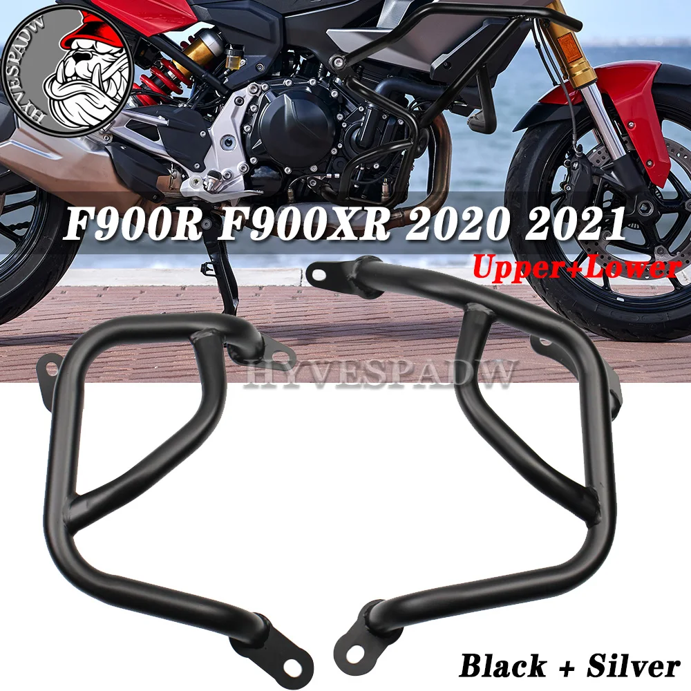 

New For BMW F900R F900XR 2020 2021 Motorcy Upper Lower Engine Guard Crash Tank Bar Bumper Fairing Frame Protector Black / Silver