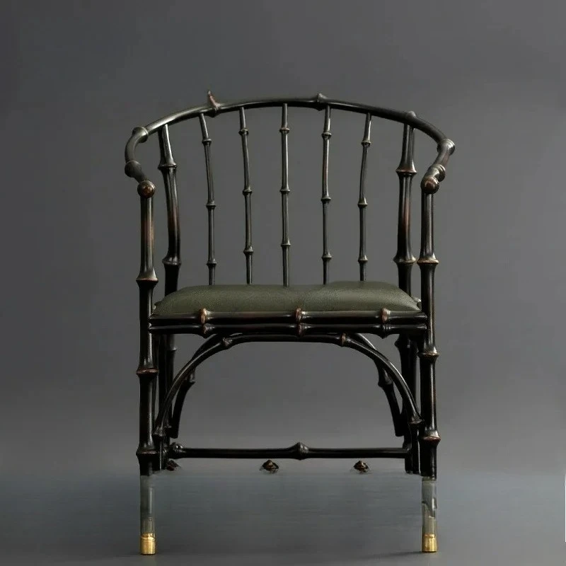 lt famous big lacquer bamboo chair Chinese style wabi-sabi wind master tea room furniture armchair