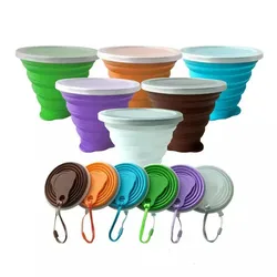 Folding Cups  BPA FREE Food Grade Water Cup Travel Silicone Retractable Coloured Portable Outdoor Coffee Handcup