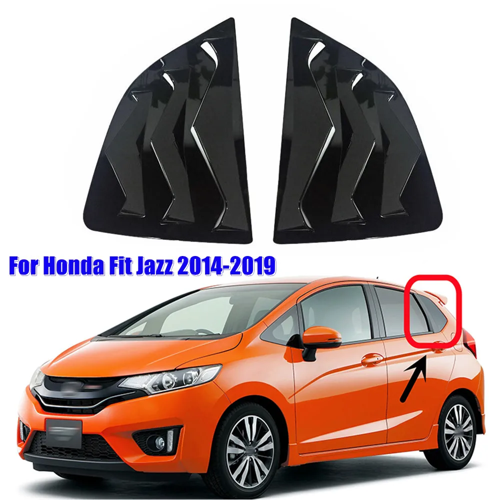 For Honda Jazz Fit 2014-2019 Car Rear Window Quarter Louver Shutter Cover Side Vent Trim Sticker Scoop ABS Exterior Accessories