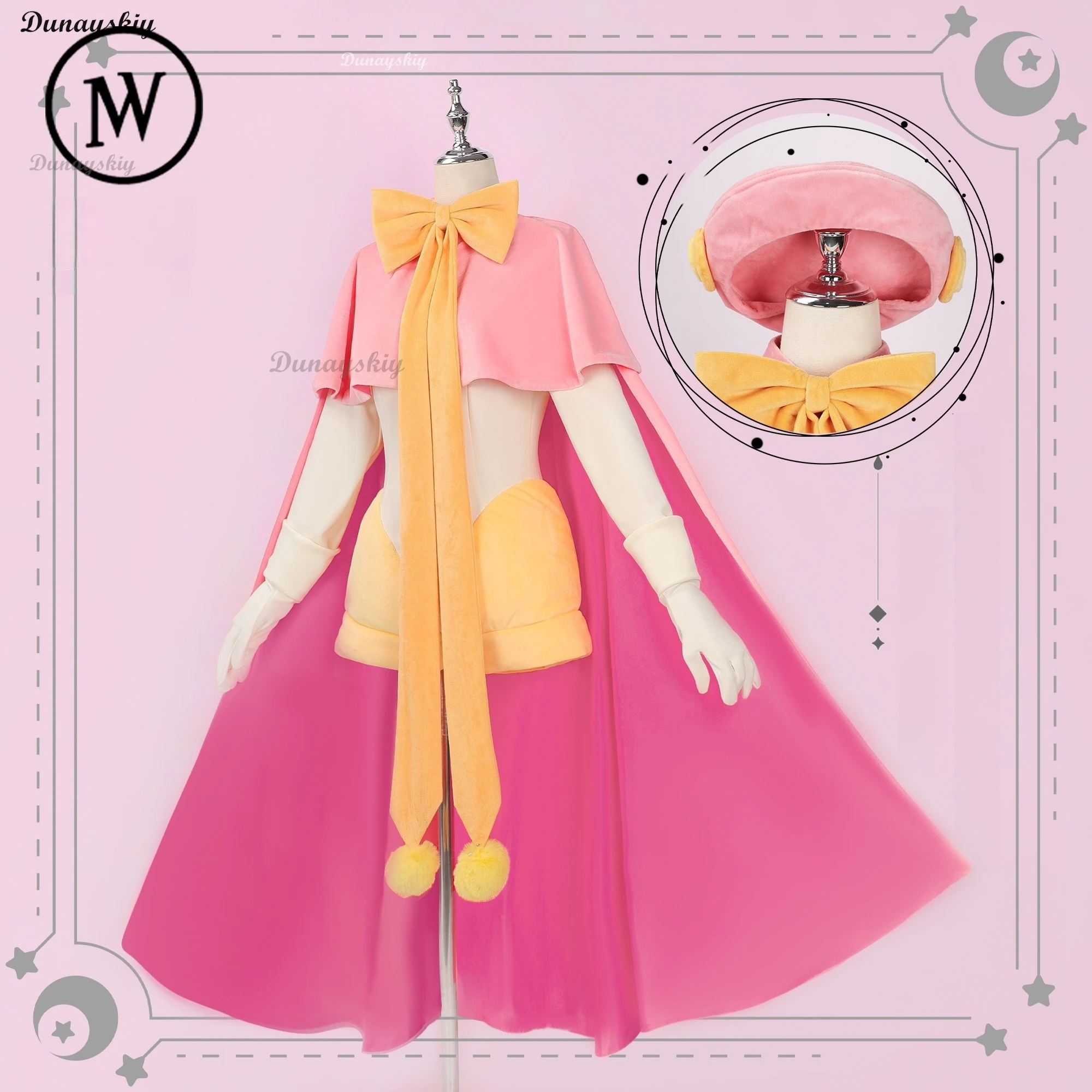 مجموعة كاردكابتور ساكورا كينوموتو ساكورا التأثيرية - عباءة الحكم الأخيرة الوردي، بذلة، قبعة وشعر مستعار |   كوسبلاي مخصص