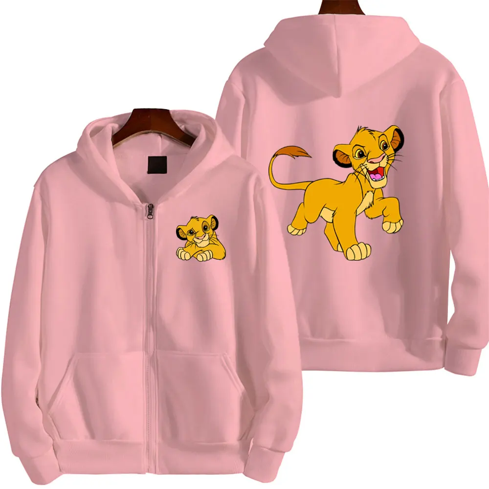 The Lion King Anime Women Zipper Hoodie Jacket Spring Autumn 2024 Fashion Men Sweatshirt Green Couple Oversized Clothes Coats