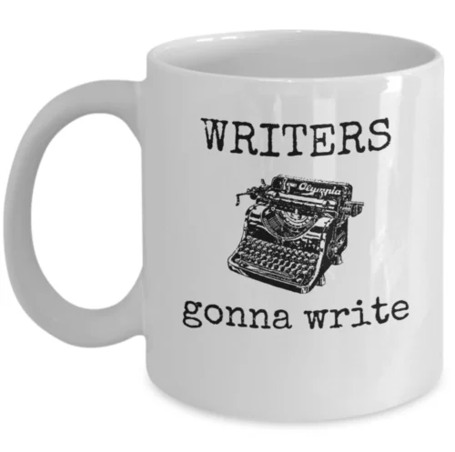 Book Typewriter  themed mug - Writers gonna write - motivational literature gift