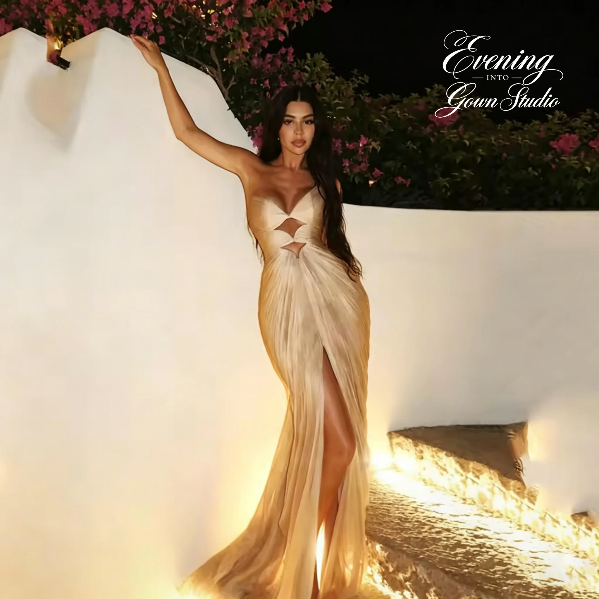 Elegant Sweetheart Sexy Mermaid Strapless Pleat Evening Dresses Formal Party Gowns for Women Long Prom Gown Customize