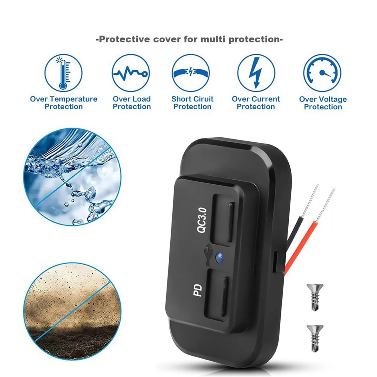 

12PCS 12V/24V RV USB Outlet, Dual PD3.0 Type-C (USB C)& Quick Charge QC3.0 USB-A Port Panel Mount Car USB Socket Charger-A74Z