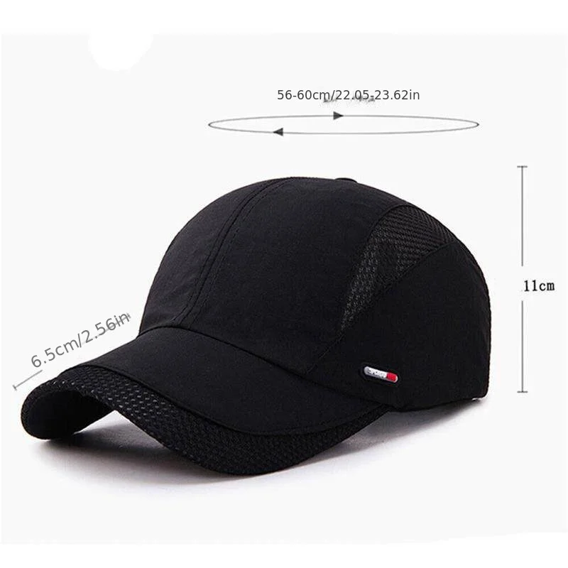 1pc Unisex Breathable Mesh Baseball Cap, Adjustable Quick-Dry Sports Hat, Sun Protection Outdoor Trucker Cap