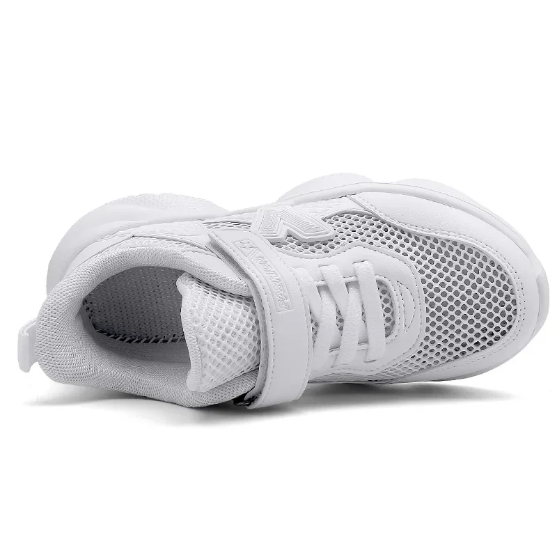 Crianças White Chunky Sneakers, Mesh Running Shoes, Esportes, Tênis, Crianças, Meninas, Verão, 2024