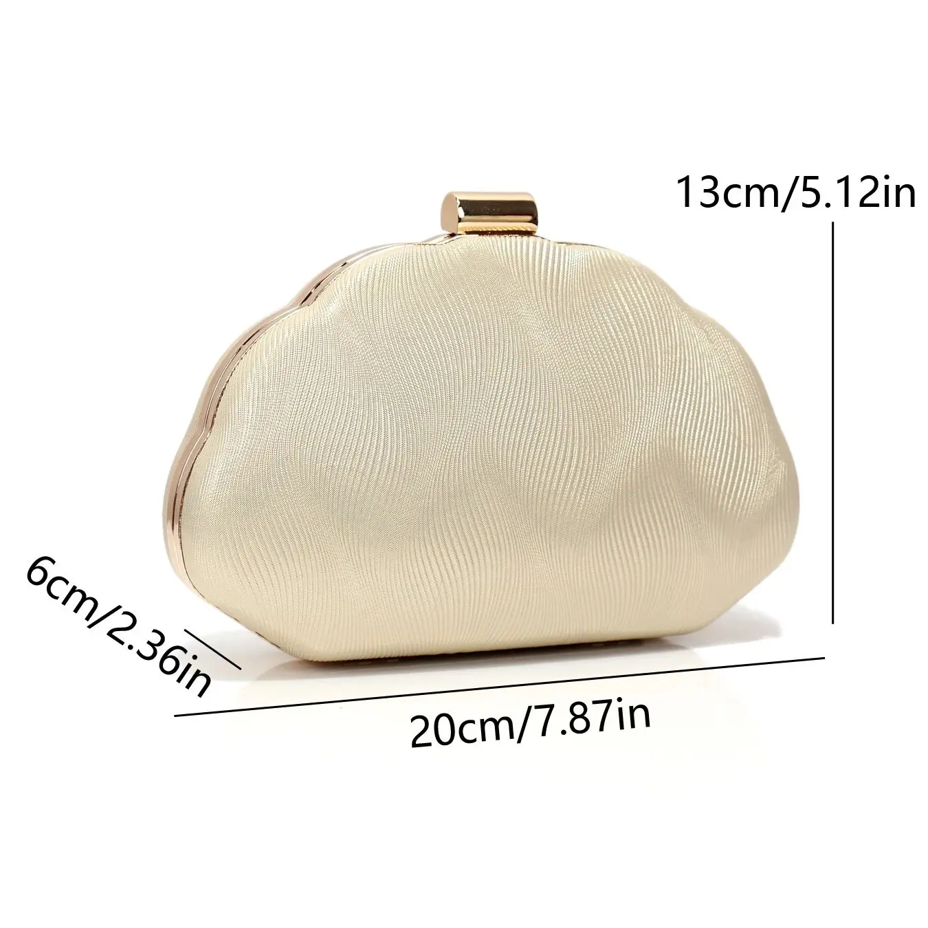 Fashion Pu Lady Women Evening Bags Shell Design Metal Glitter Galmorous Party Handbags Dress Shoulder Chain Clutch Bag