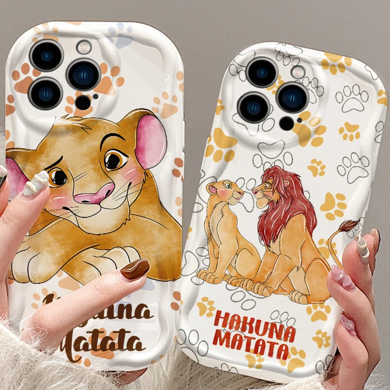 Disney The Lion King Cute For Apple iPhone 15 14 13 12 11 XS XR X Pro Max Plus Wave Oil Funda Phone Case