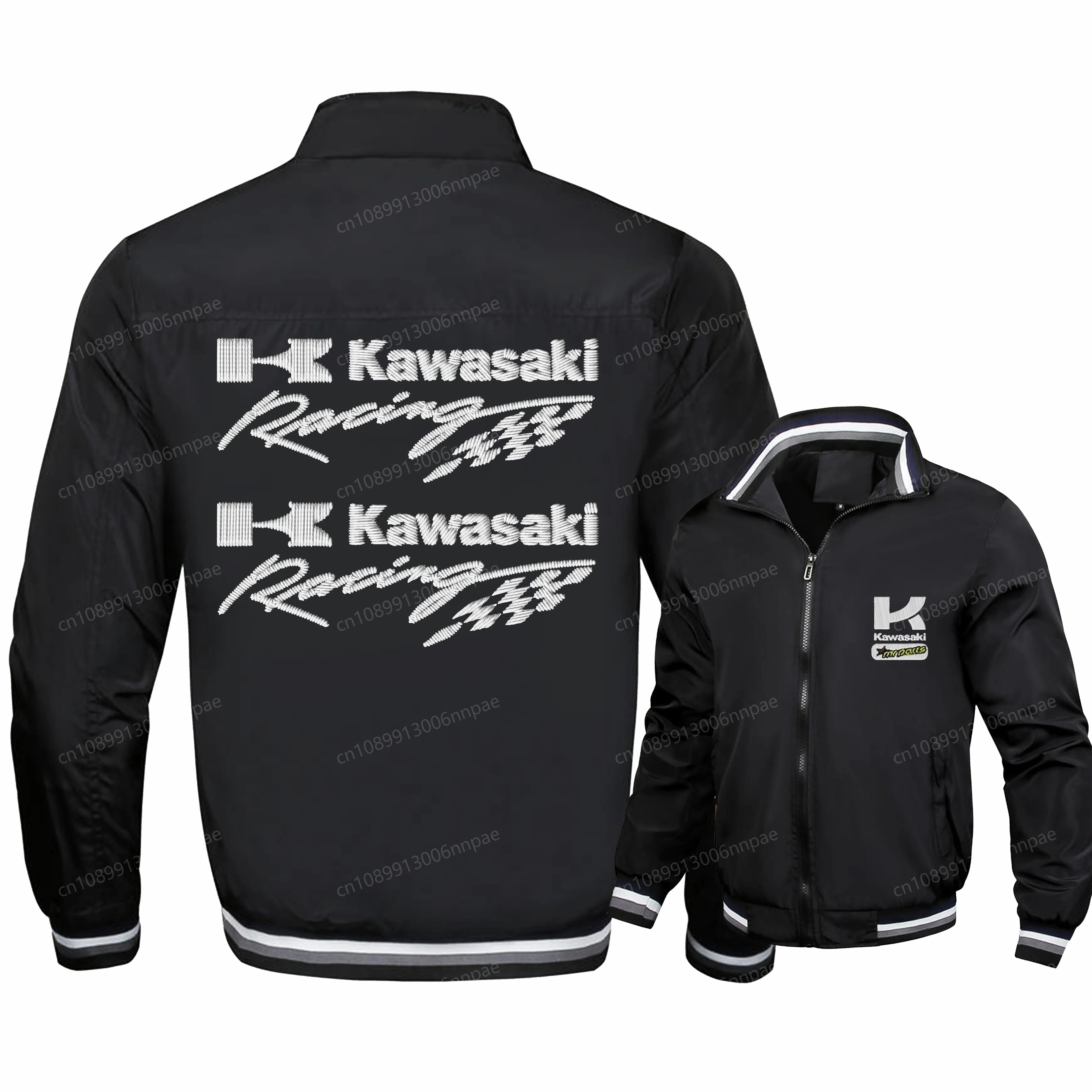 

Motorcycle Uniform Embroidery Kawasaki 3D Printing Men's Coats Jacket Sports Motorcyclist Zip Up Clothes Clothing Coat Jackets