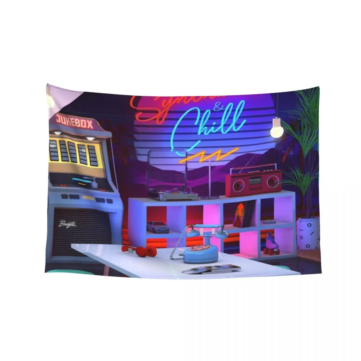 

Synthwave And Chill Tapestry Home Decorators Art Mural Wall Coverings Tapestry