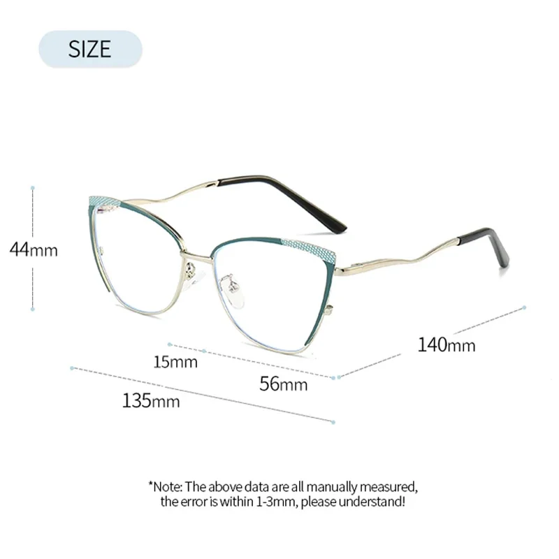 VICKI New Cat-eye Tide Eye Multi-focal Glasses Can Be Customized Prescription Multi-focal Glasses Photochromic Glasses G9718
