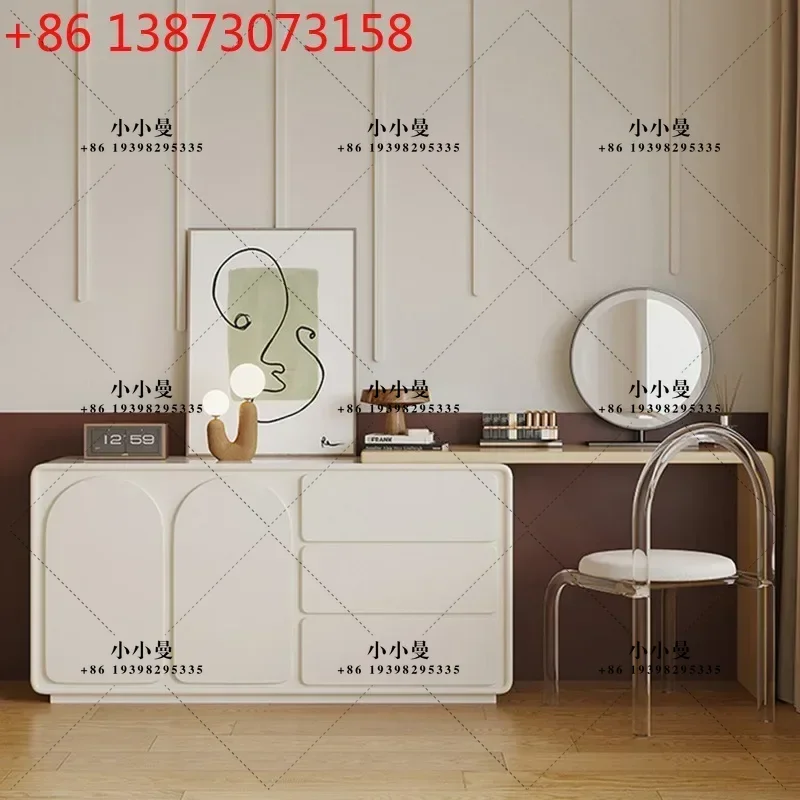 Modern simple household small apartment stretchable bedroom French cream style creative paint dressing table