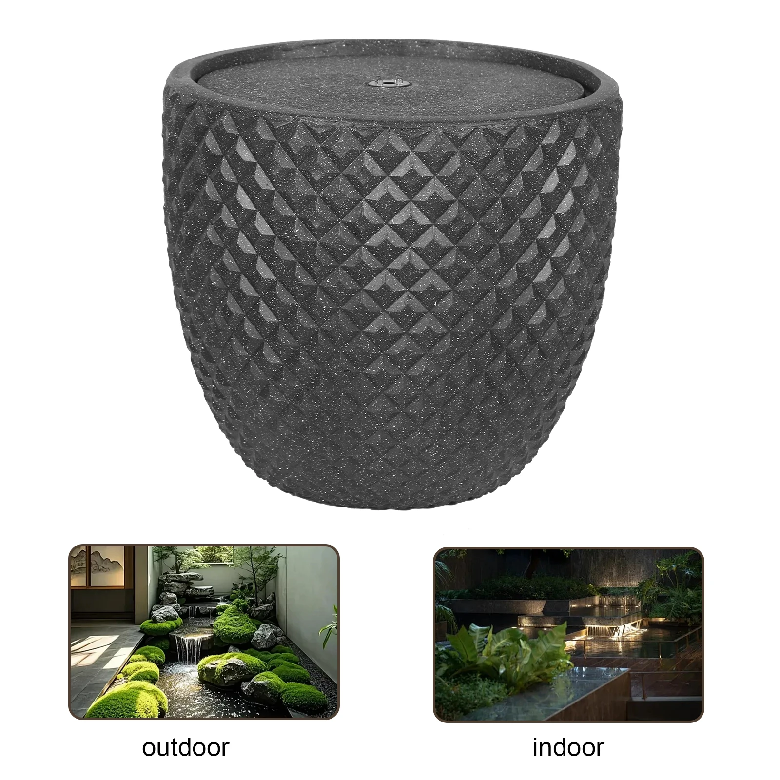 نافورة قائمة بذاتها مع ضوء LED نافورة خارجية نوافير شلال حجرية مستديرة لسطح ساحة فناء الحديقة