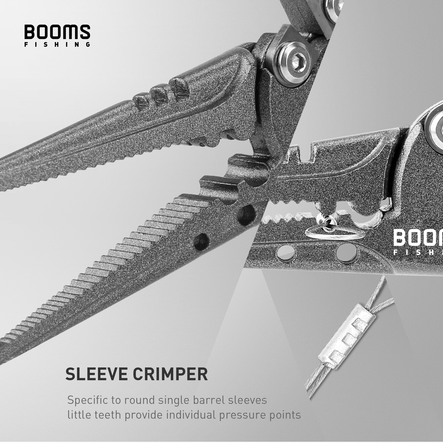 Booms Fishing F07 Stainless Steel Fish Fishing Plier Scissor fishing crimping pliers with Lanyard and Sheath