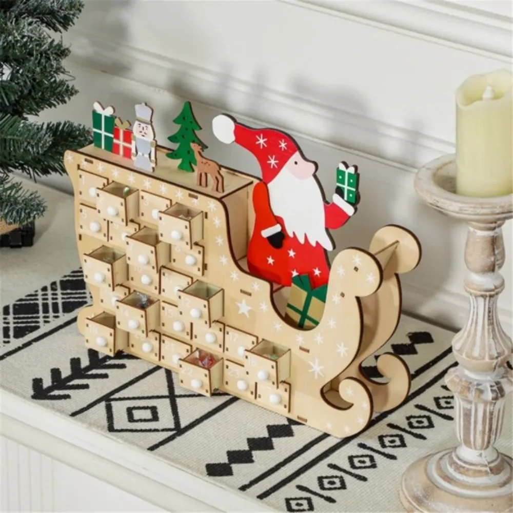 Santa Claus sleigh shape for added festive glamourThe 24-day countdown drawer is stocked with daily treats and surprises