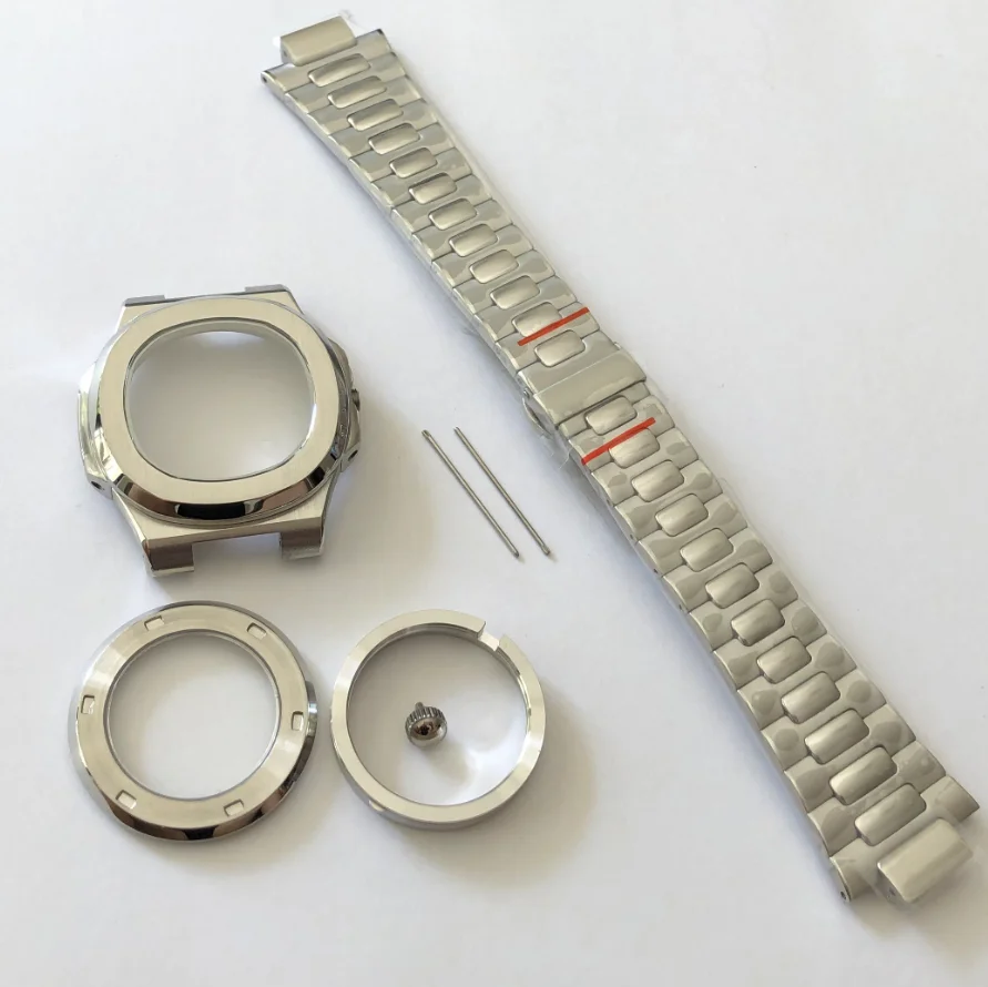 41mm Nautilus 2824 Case 316L Stainless Steel Sapphire Crystal Suitable For 30.5mm Dial And ET2824 Movement Watch Assembly Parts